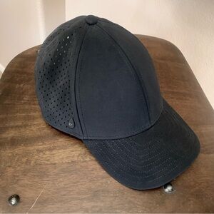Black Structured Baseball Hat with Curved Brim